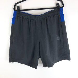 Adidas Mens Training Shorts Pockets Mesh Lined Drawstring Black Blue XL